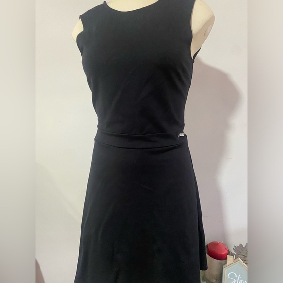 Armani Exchange Black Asymmetrical Wrap Mini Dress - Picture 12 of 14